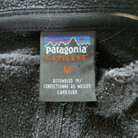 Vintage 90's Patagonia Capilene Black Fleece Womens Sz M 1/4 Zip Pullover - Picture 4 of 7
